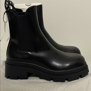 Black chunky ankle boots